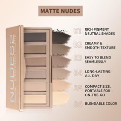 NICEFACE arm swatches of all six shades demonstrating strong pigment payoff