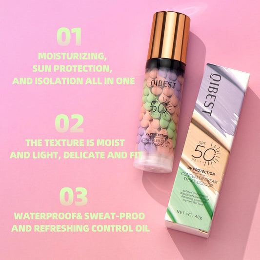 NICEFACE spiral cream texture close-up illustrating blendable three-color correction