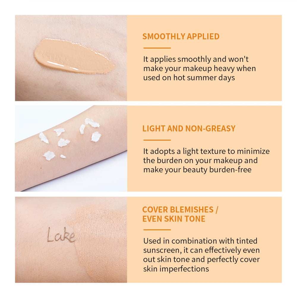 NICEFACE swatches on forearm showing coverage and blendability benefit
