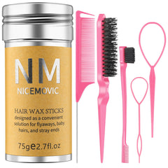 NICEMOVIC hair wax stick front packaging showing compact kit benefits