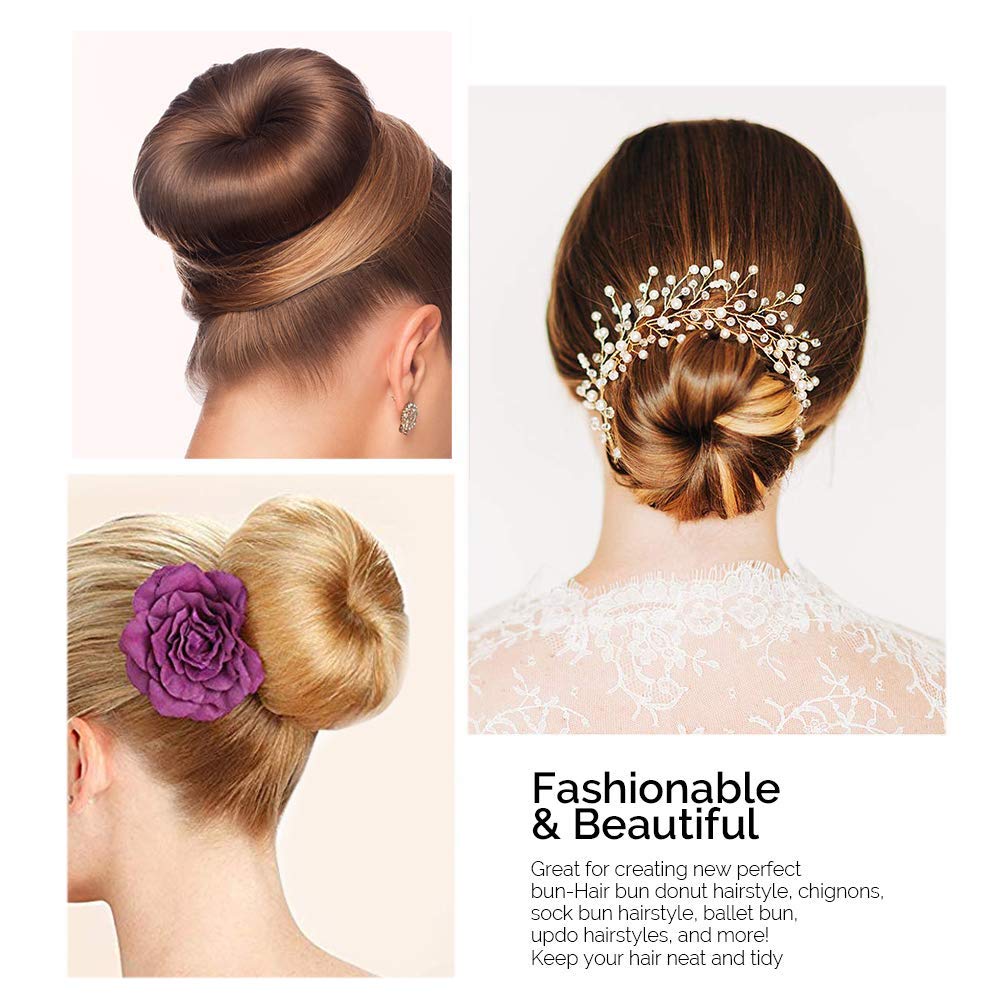 NICEMOVIC ring inserted in long hair creating instant volume and tidy bun