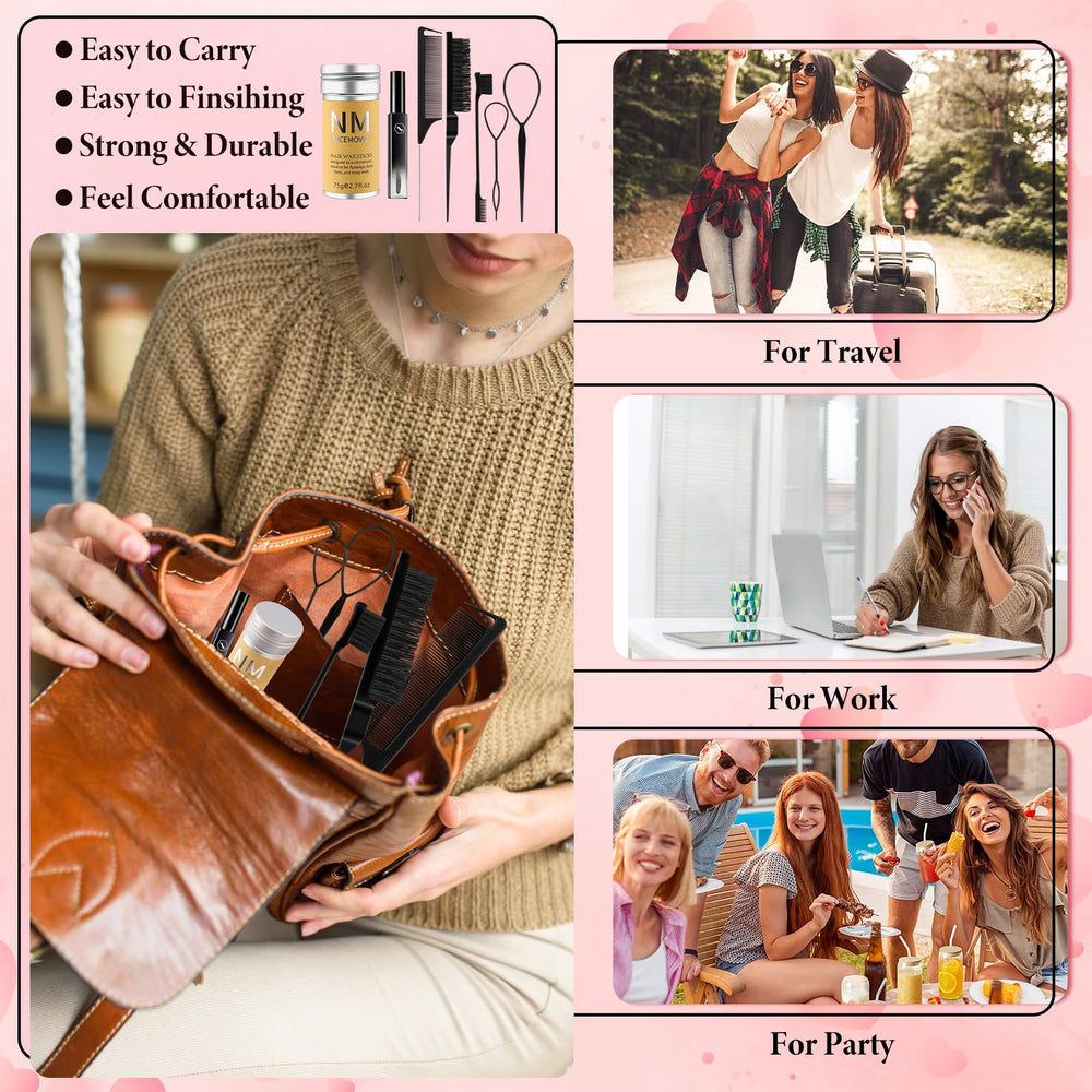 NICEMOVIC kit inside a makeup bag demonstrating travel-ready convenience