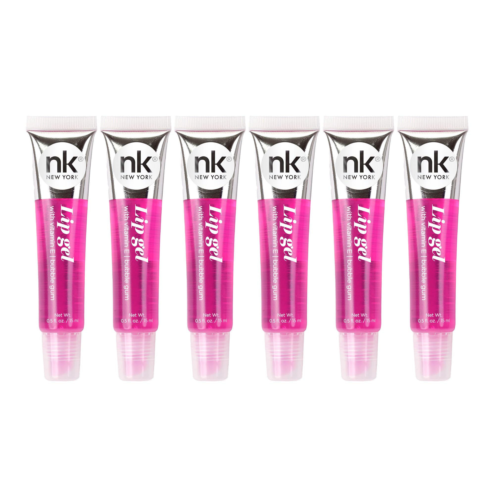 NICKA K NEW YORK lip gel front packaging showing six tubes and color variety for easy selection