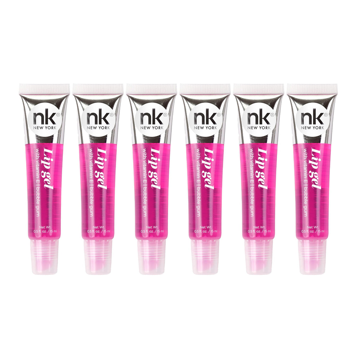 NICKA K NEW YORK lip gel front packaging showing six tubes and color variety for easy selection