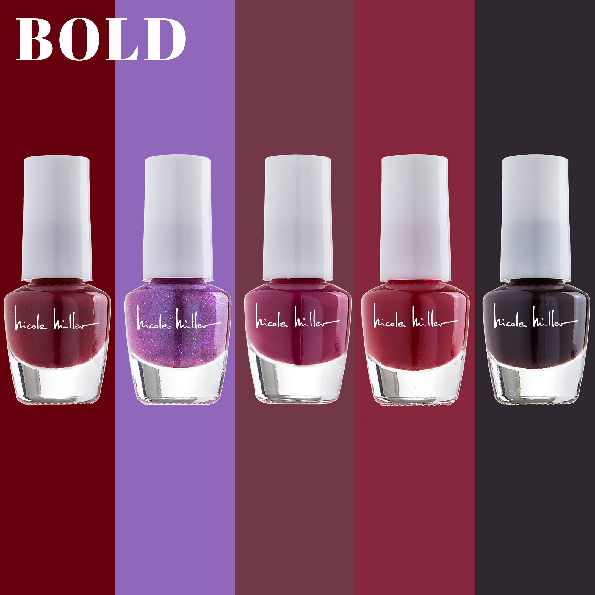 Nicole Miller New York polish being applied to nails illustrating fast-dry glossy finish benefit