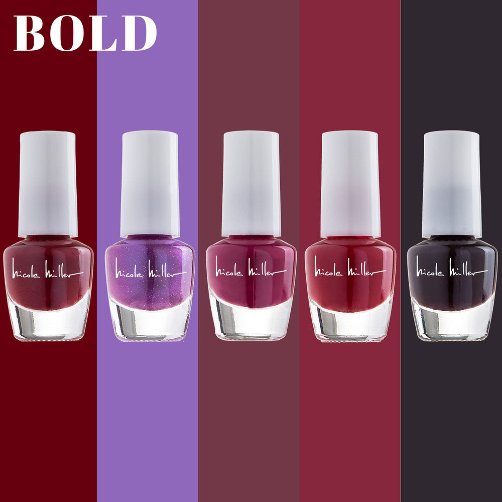 Nicole Miller New York polish being applied to nails illustrating fast-dry glossy finish benefit