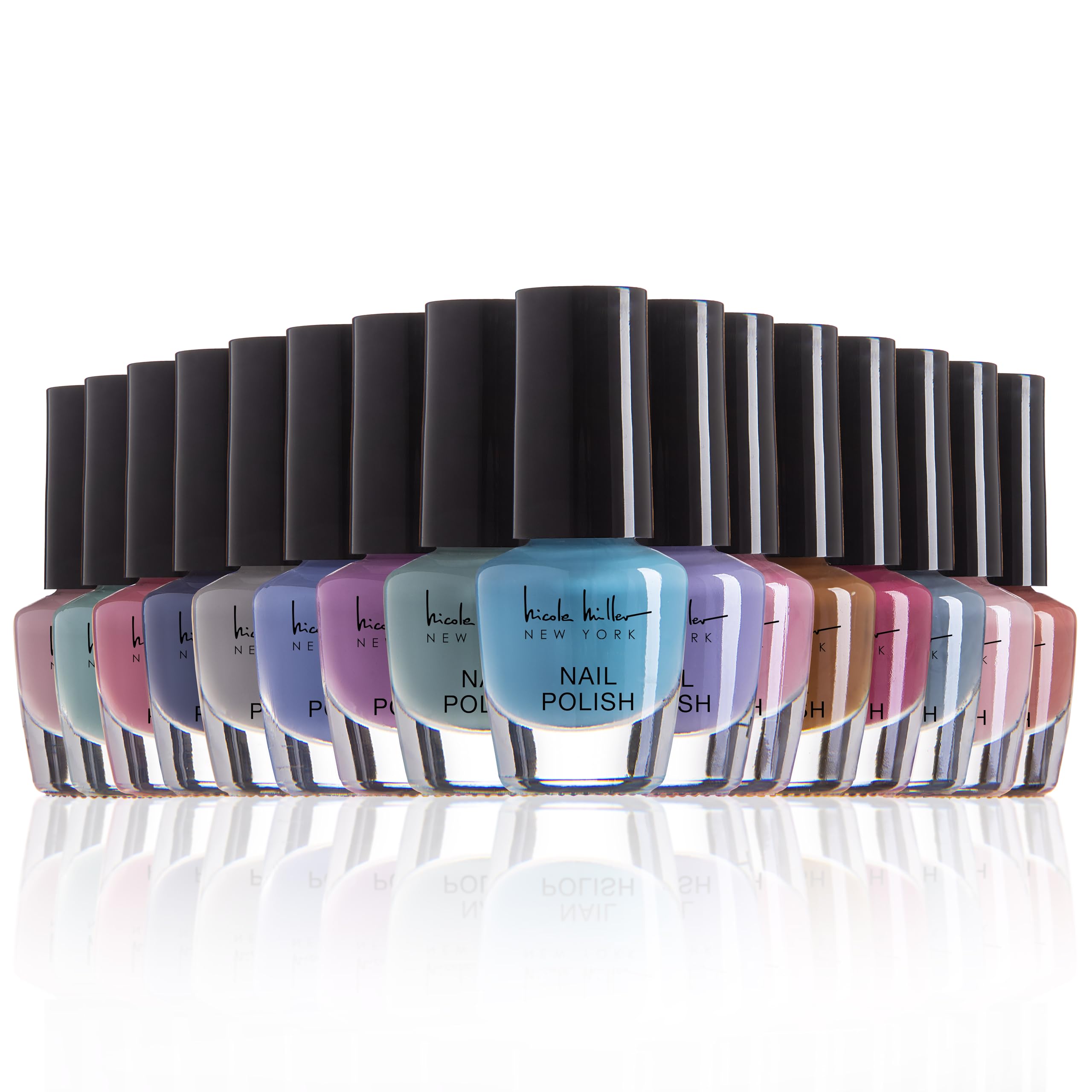 Nicole Miller front packaging showing full 16-piece set and color variety benefits