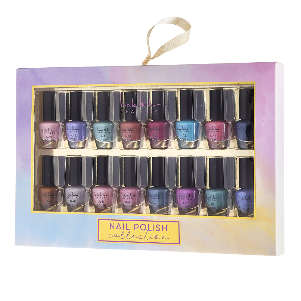 Nicole Miller top view of shades arranged to compare colors and inspire choices
