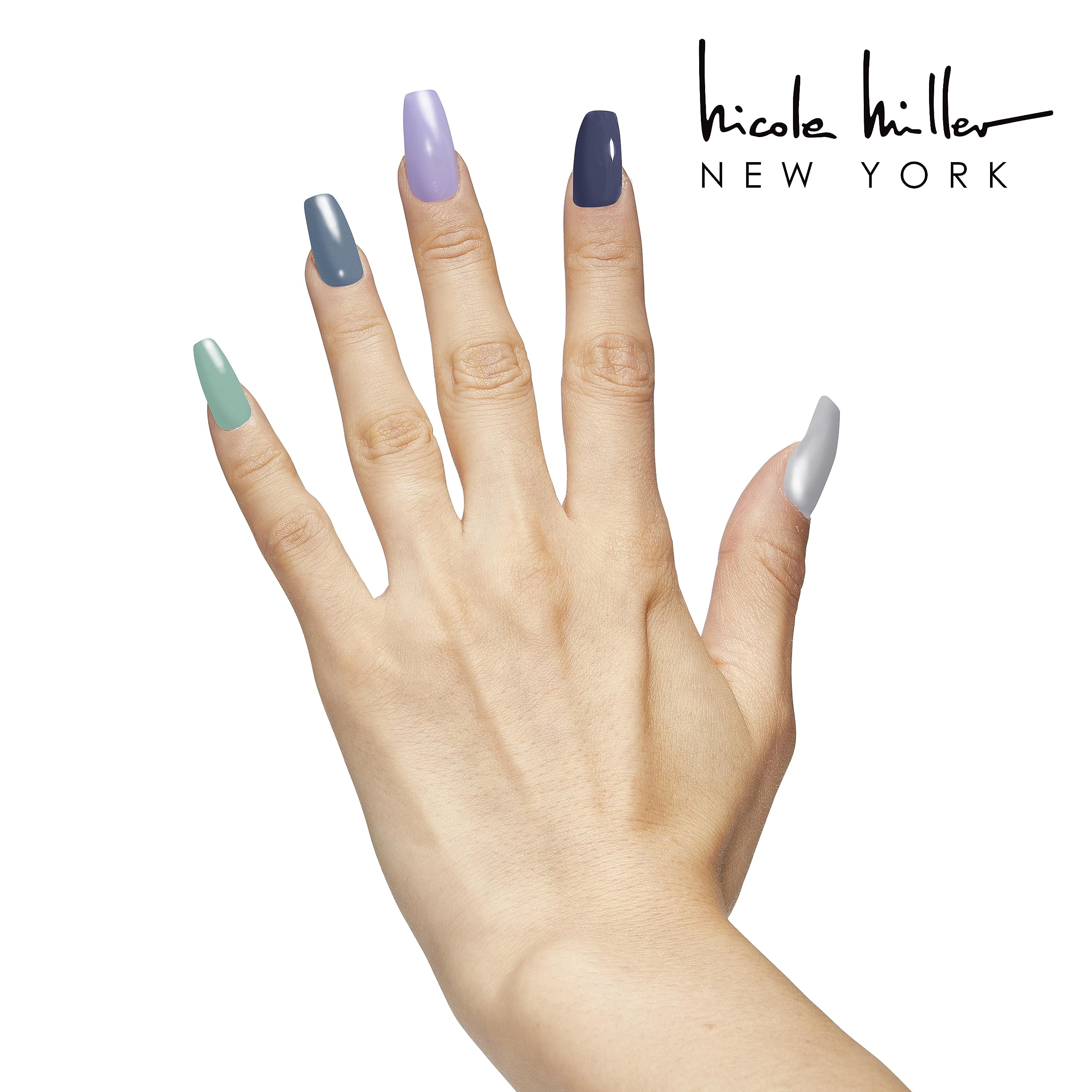 Nicole Miller swatch cards displaying each shade for easy selection benefit