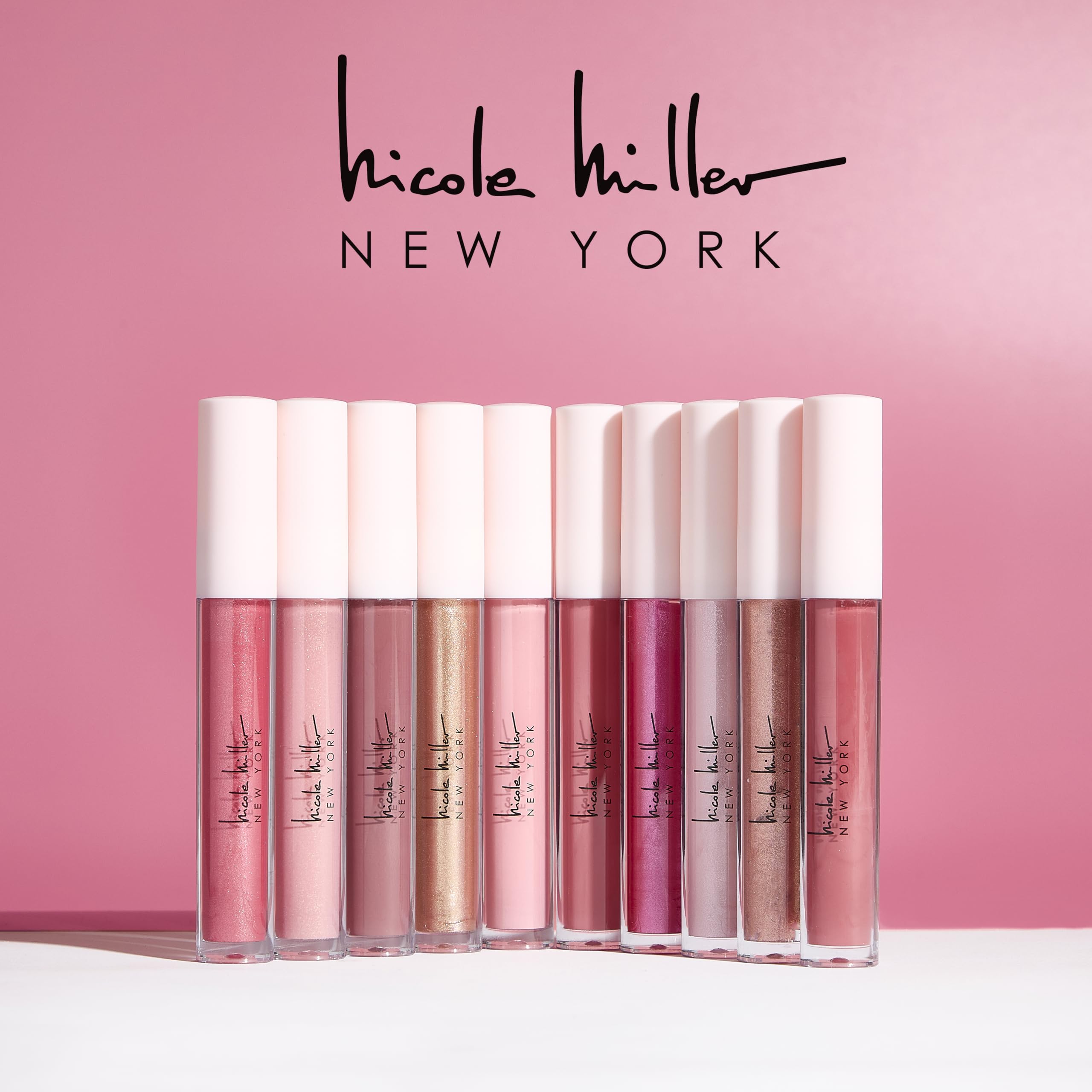 Nicole Miller swatch row on arm showing shade range and easy mixability benefits