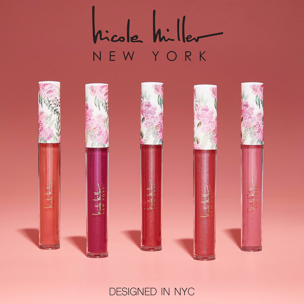 Nicole Miller gloss texture close-up illustrating smooth, shimmery finish and coverage