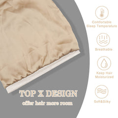 NICPOO bonnet in bedroom setting conveying nightwear comfort and hair care