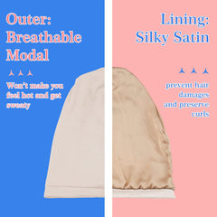 NICPOO slouchy bonnet worn to show comfortable volume for larger styles