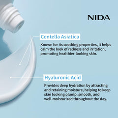 NIDA cream on hand demonstrating lightweight absorption and moisturization