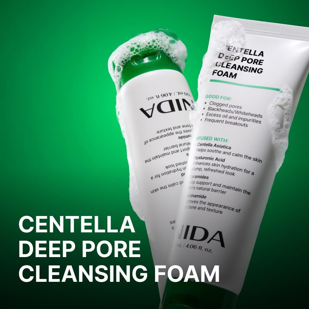 NIDA cream texture on palm highlighting rich lather and gentle cleansing