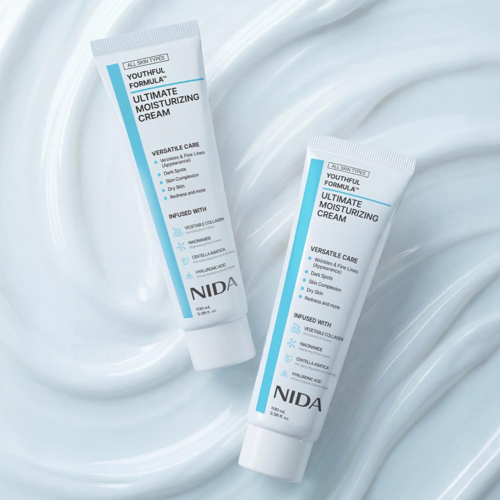 NIDA on bathroom shelf in lifestyle scene suggesting daily skincare ritual