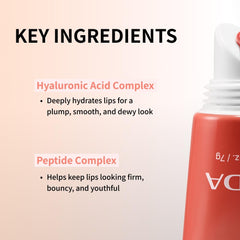 NIDA rosy fig tint swiped on lips for natural color and shine