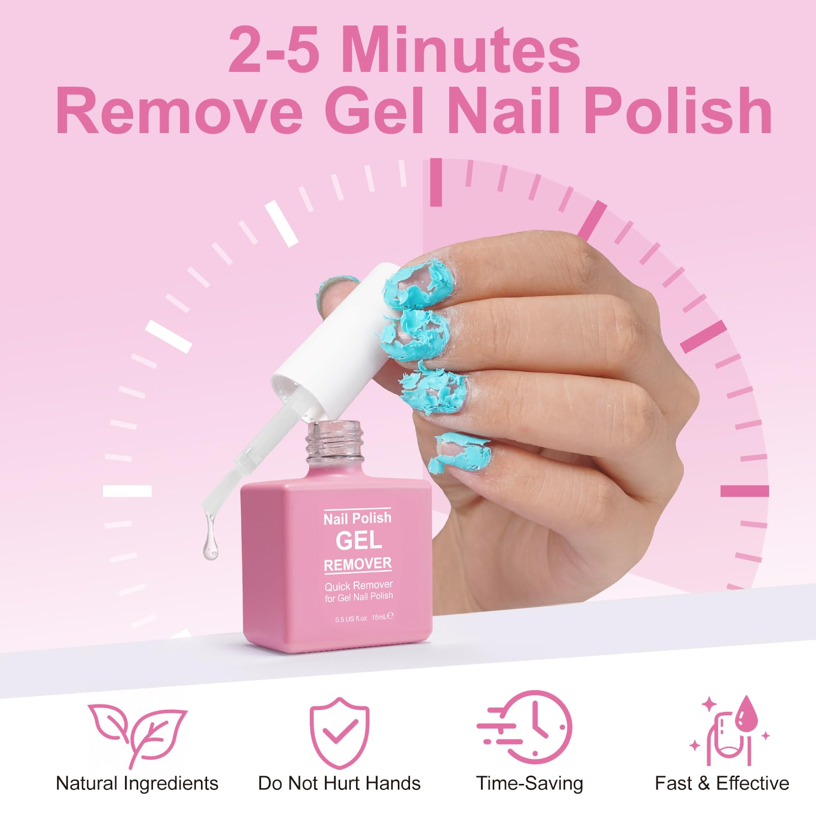 NIFEISHI brush applying remover onto nail, quick targeted coverage benefit