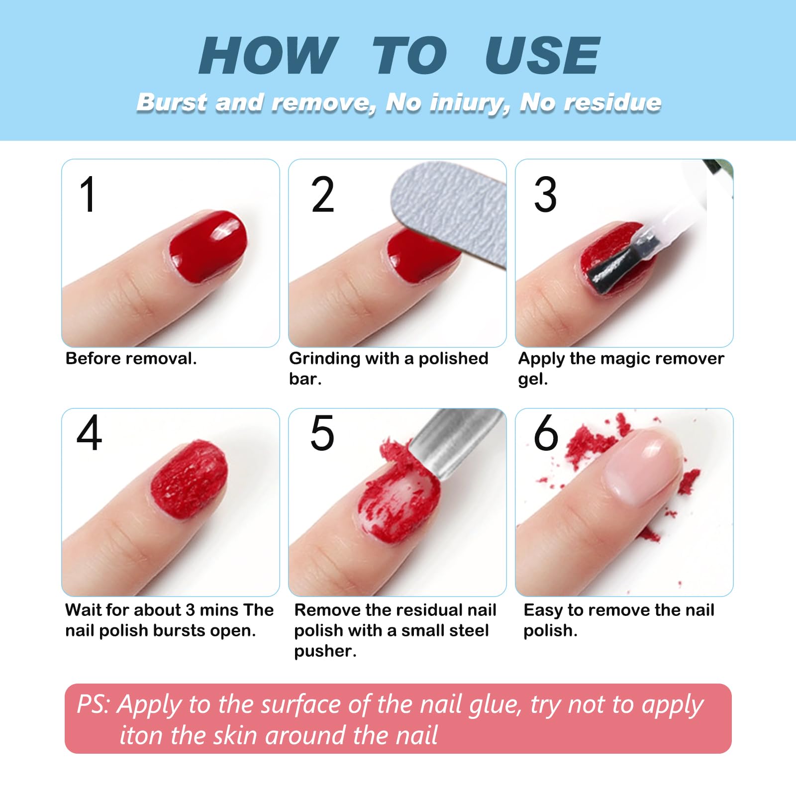 NIFEISHI product in use brushing nail for easy gel lift and time savings