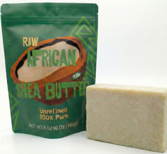 Nimba Foods front packaging showing 1LB unrefined shea butter and bulk size benefit