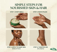 Nimba Foods used on elbows and heels reducing dryness visibly