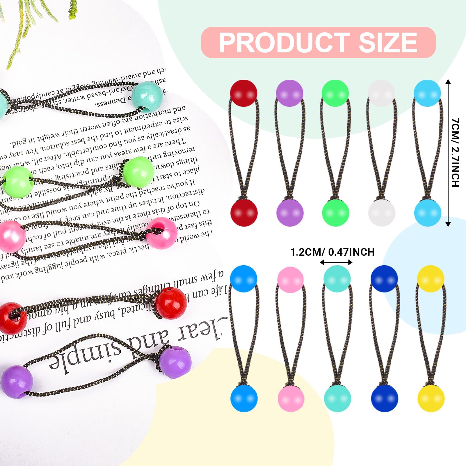 Ningrou elastic loop and plastic bead texture showing gentle grip advantage