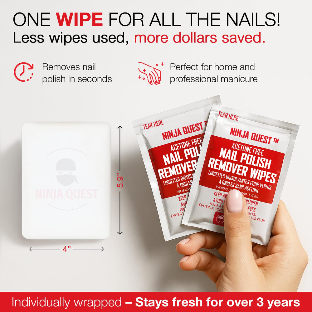 NINJA QUEST wipe in hand showing large 4 by 5.9 inch size