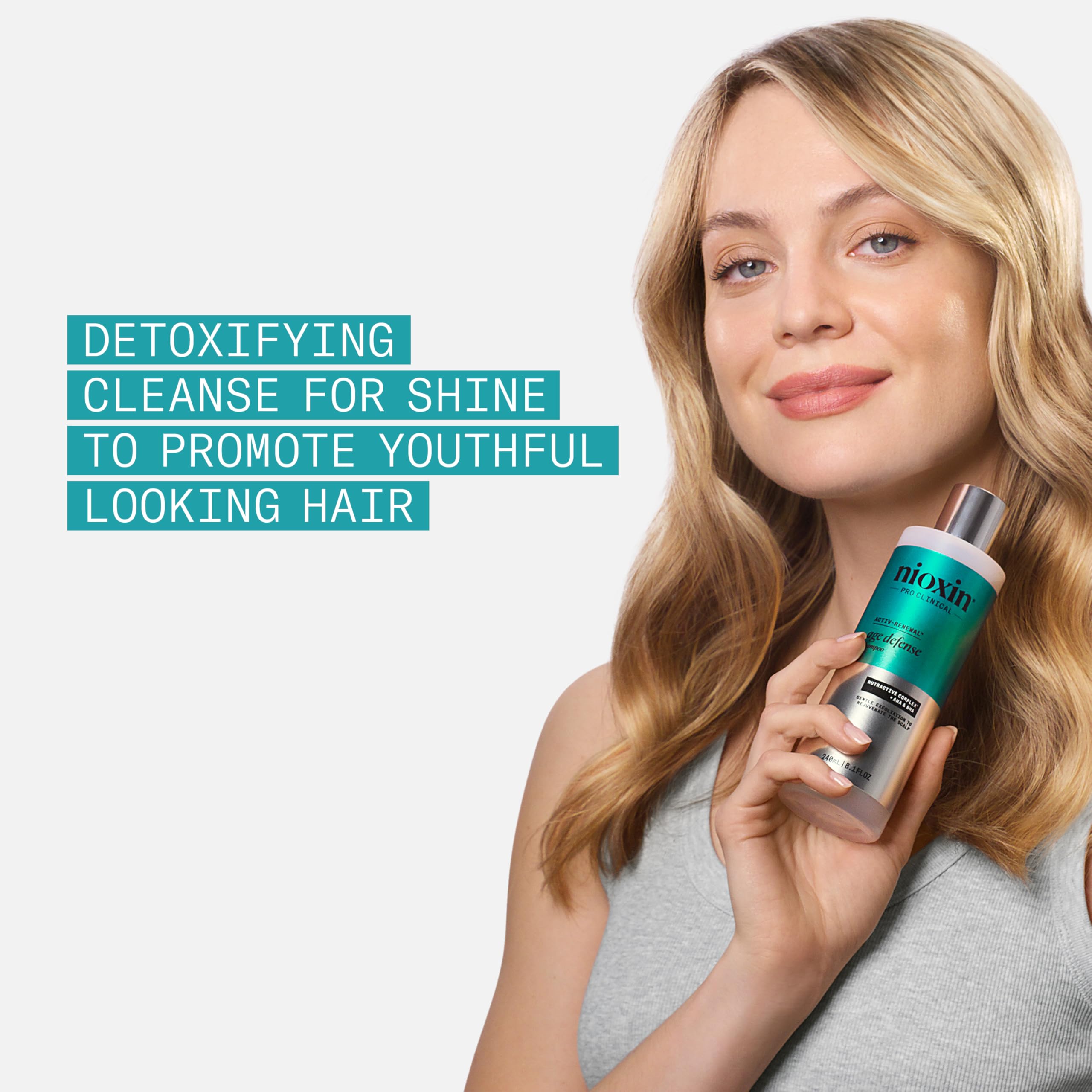 NIOXIN pump dispensing shampoo foam, demonstrates easy controlled application
