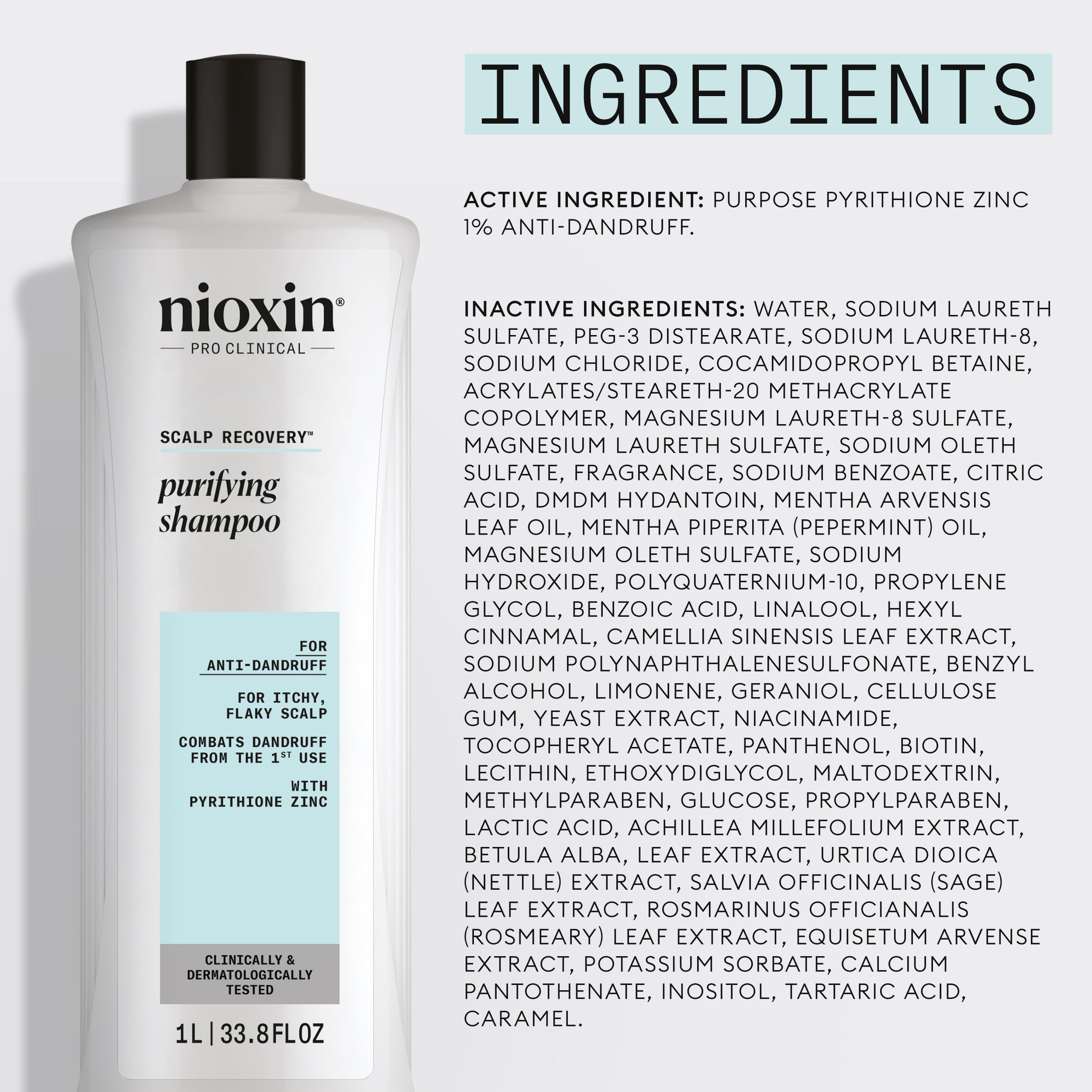 Nioxin bottle staged in bathroom lifestyle setting suggesting daily routine