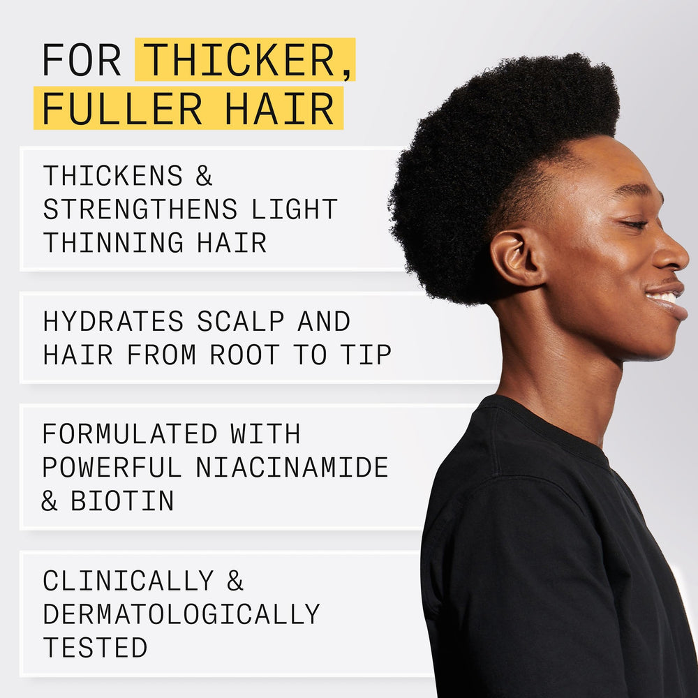 Nioxin before and after on fine hair illustrating fuller-looking benefit