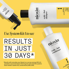 Nioxin conditioner being dispensed into hand for easy application benefit