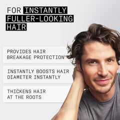 Nioxin Diamax being applied to hair for instant thickness effect
