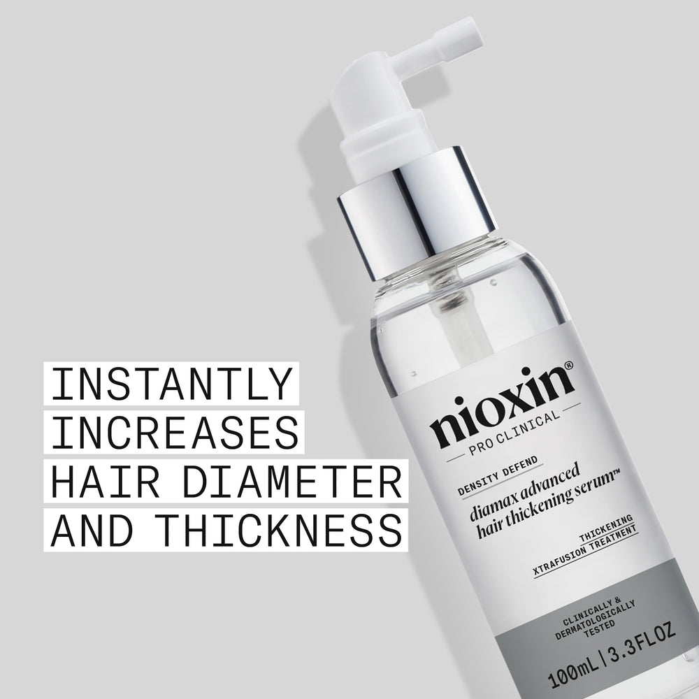 Nioxin Diamax serum texture close-up highlighting lightweight absorption