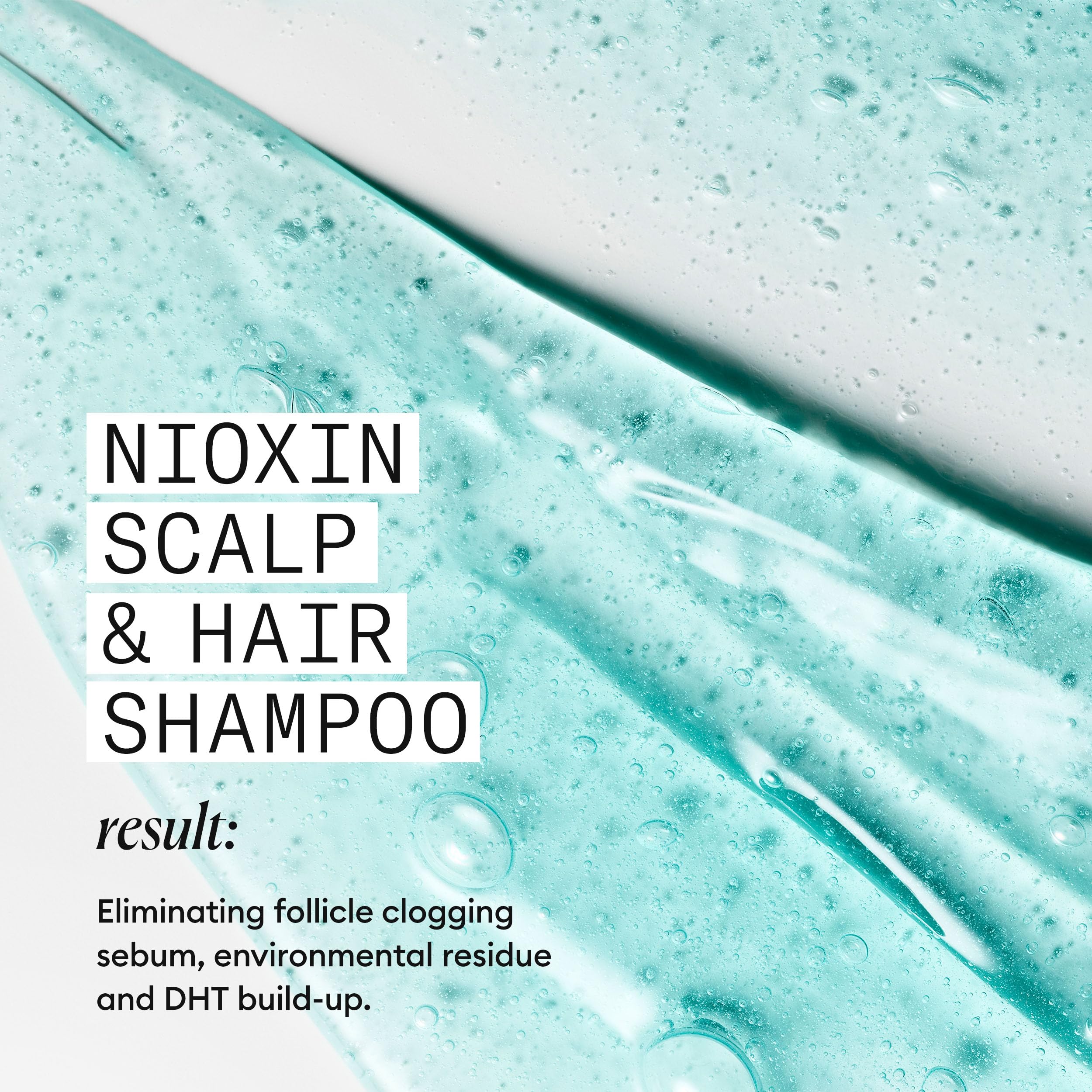 NIOXIN ingredient label highlighting niacinamide and biotin benefits