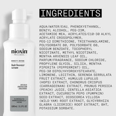 Nioxin label closeup highlighting ingredients and professional formulation benefit