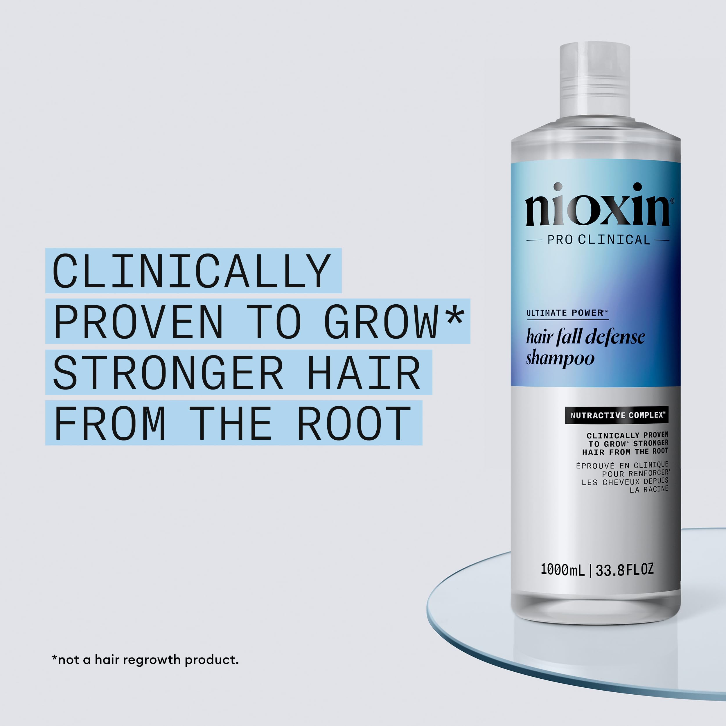 NIOXIN shampoo lather on hand demonstrating deep scalp cleansing
