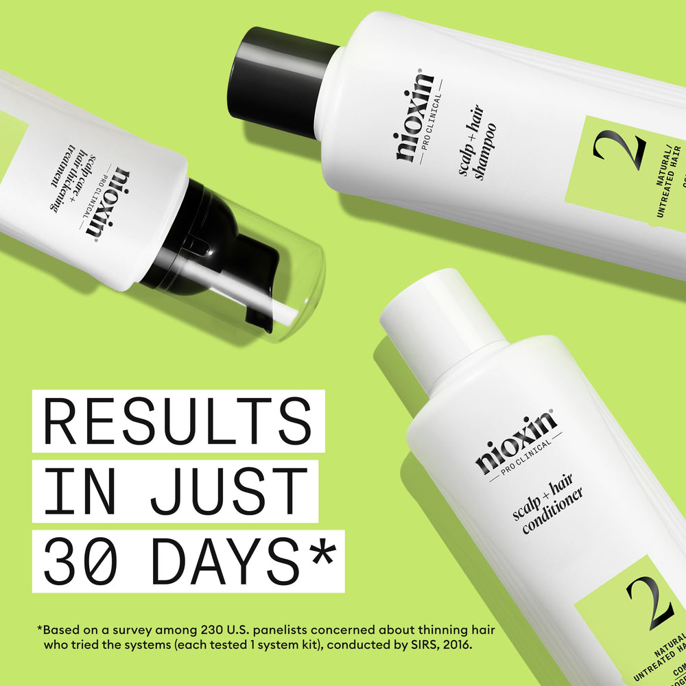 Nioxin leave-in treatment nozzle detail illustrating targeted scalp application benefit