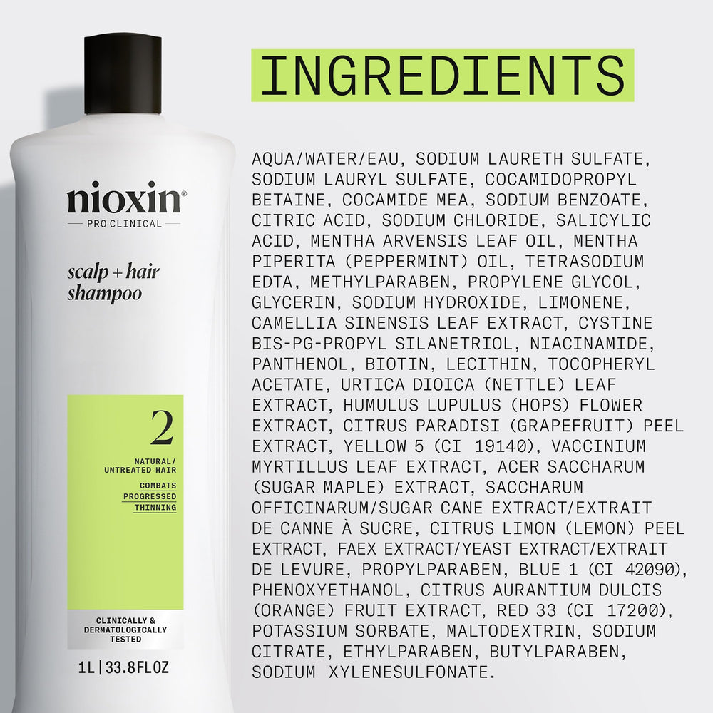 Nioxin on a bathroom shelf in lifestyle setting for daily haircare routine