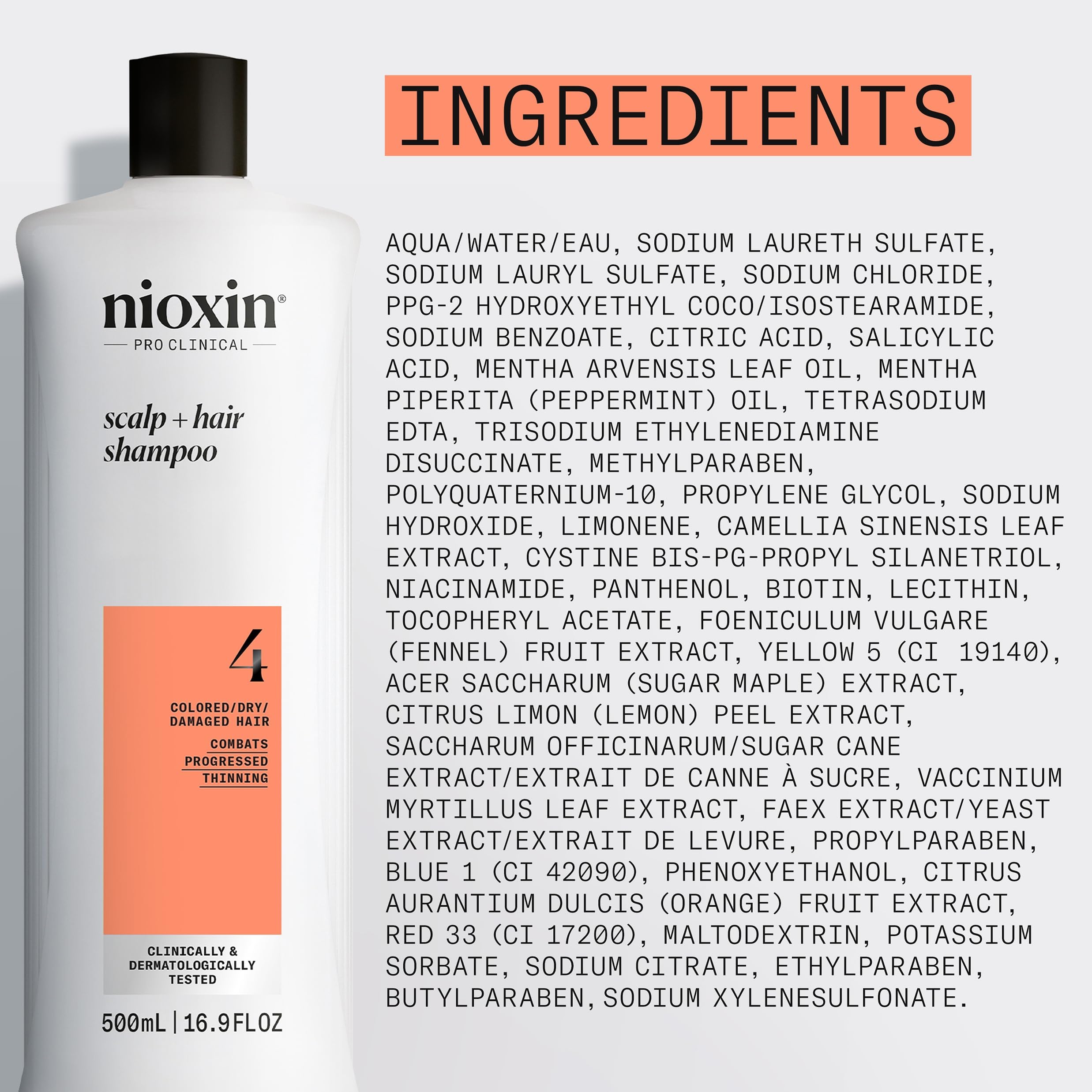 Nioxin bottle on bathroom shelf in lifestyle setting showing daily routine benefit