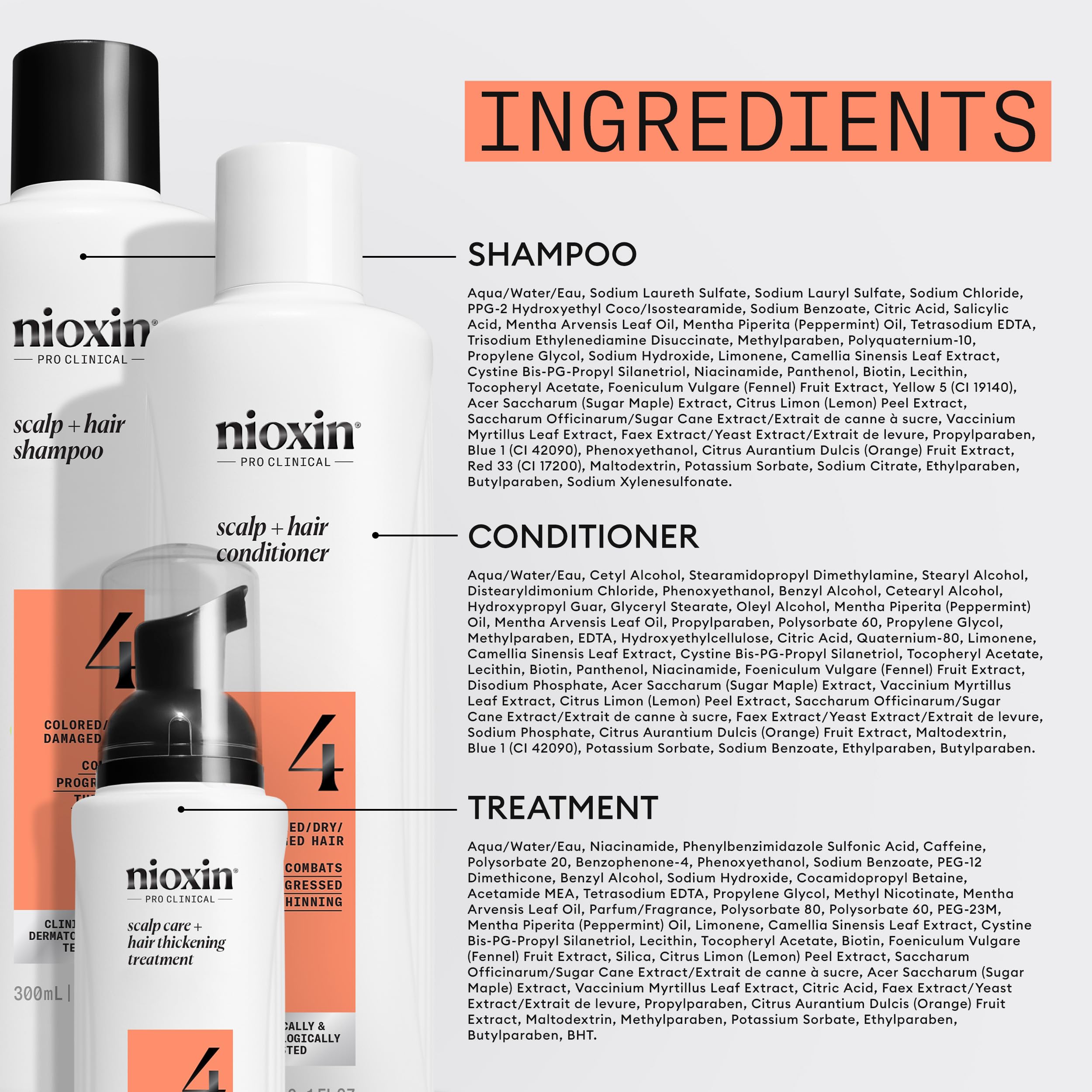 Salon setting with NIOXIN kit in use showing professional thinning care