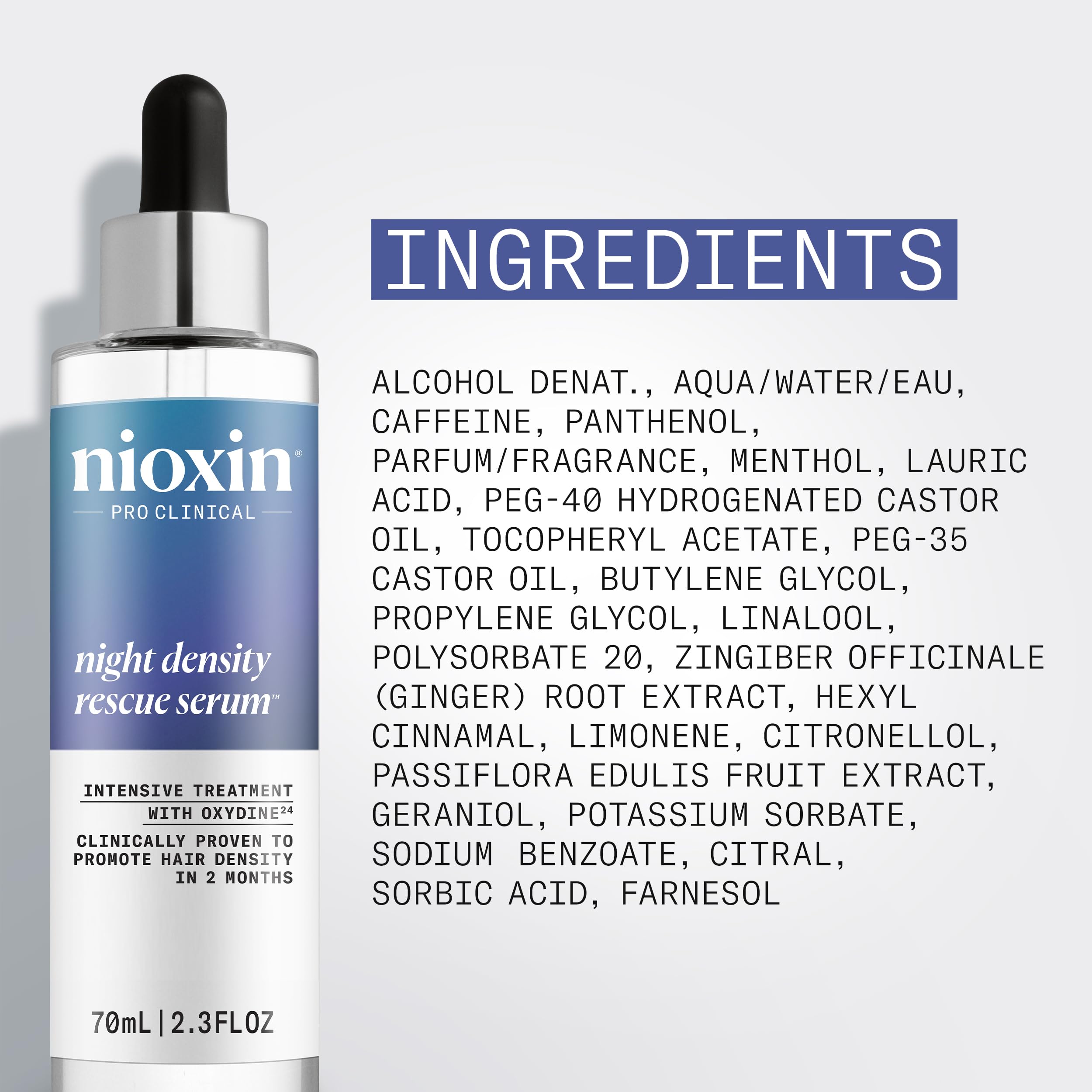 Lifestyle bathroom scene with Nioxin bottle on counter showing nightly routine benefit