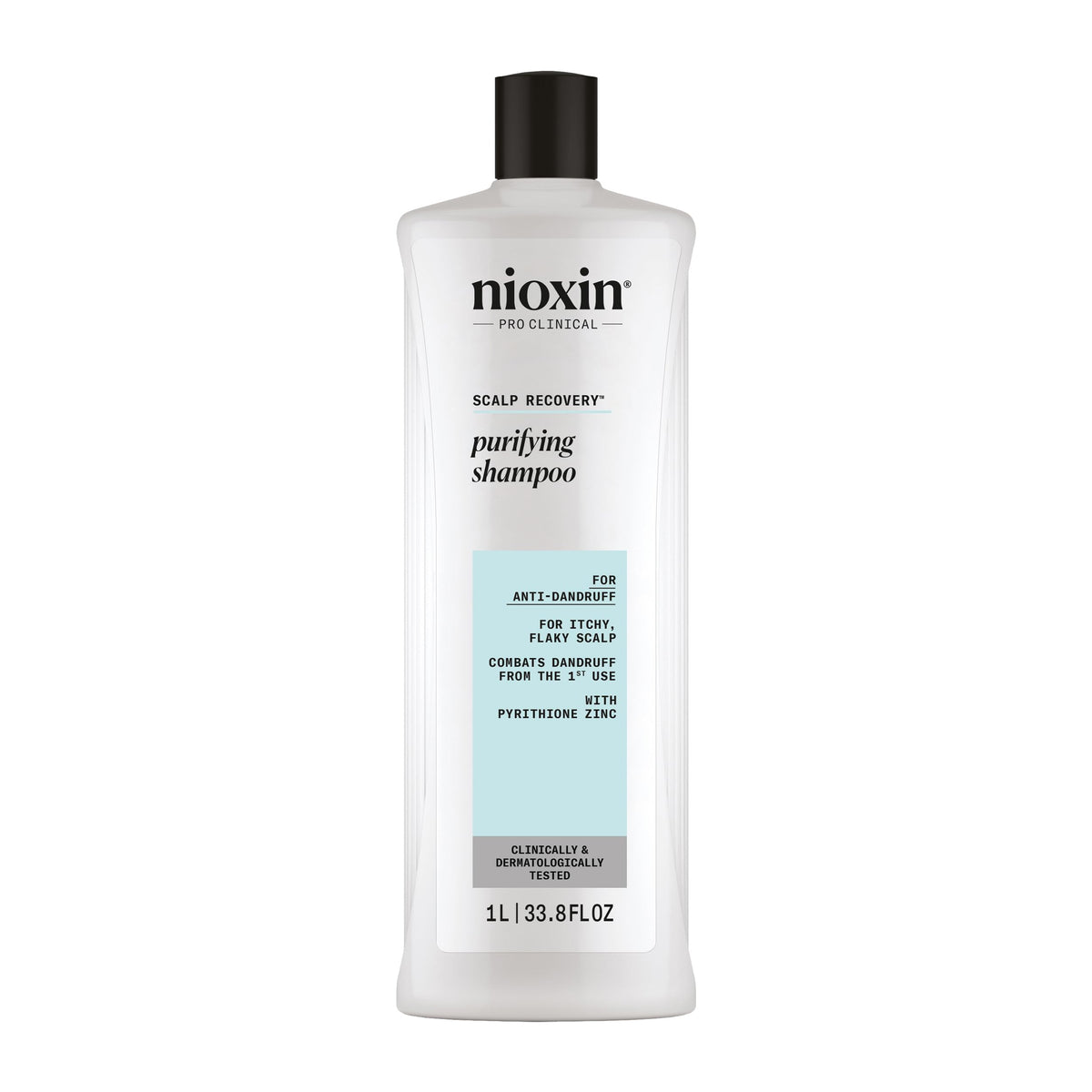 Nioxin bottle front label showing product name and size for clear identification