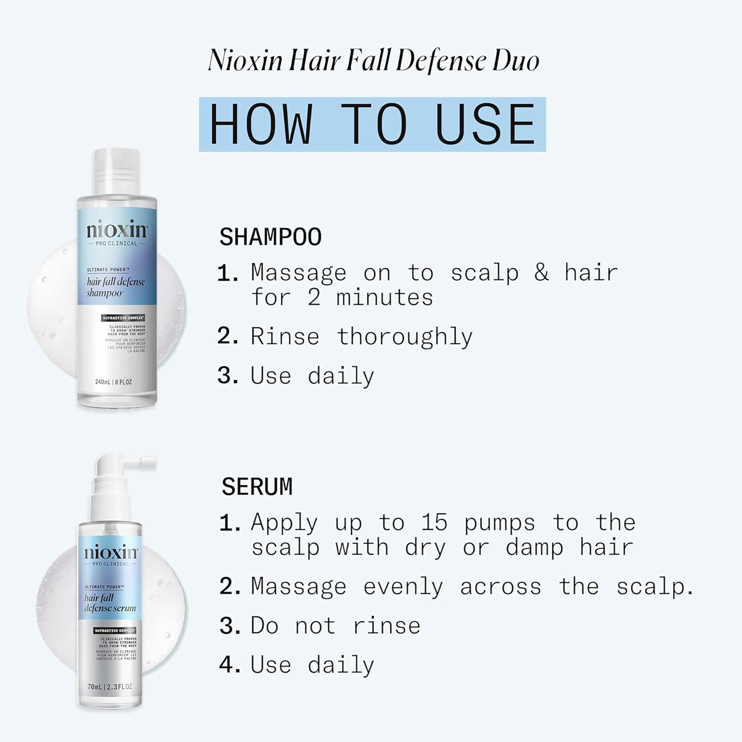 Nioxin serum bottle label visible to highlight actives and thickness support