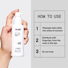 Nioxin close-up of serum texture on fingertip showing lightweight conditioning