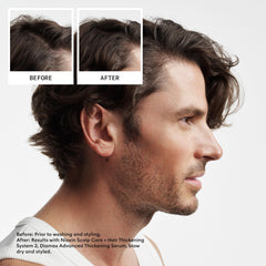 Nioxin pump and label detail highlighting active ingredients and benefits