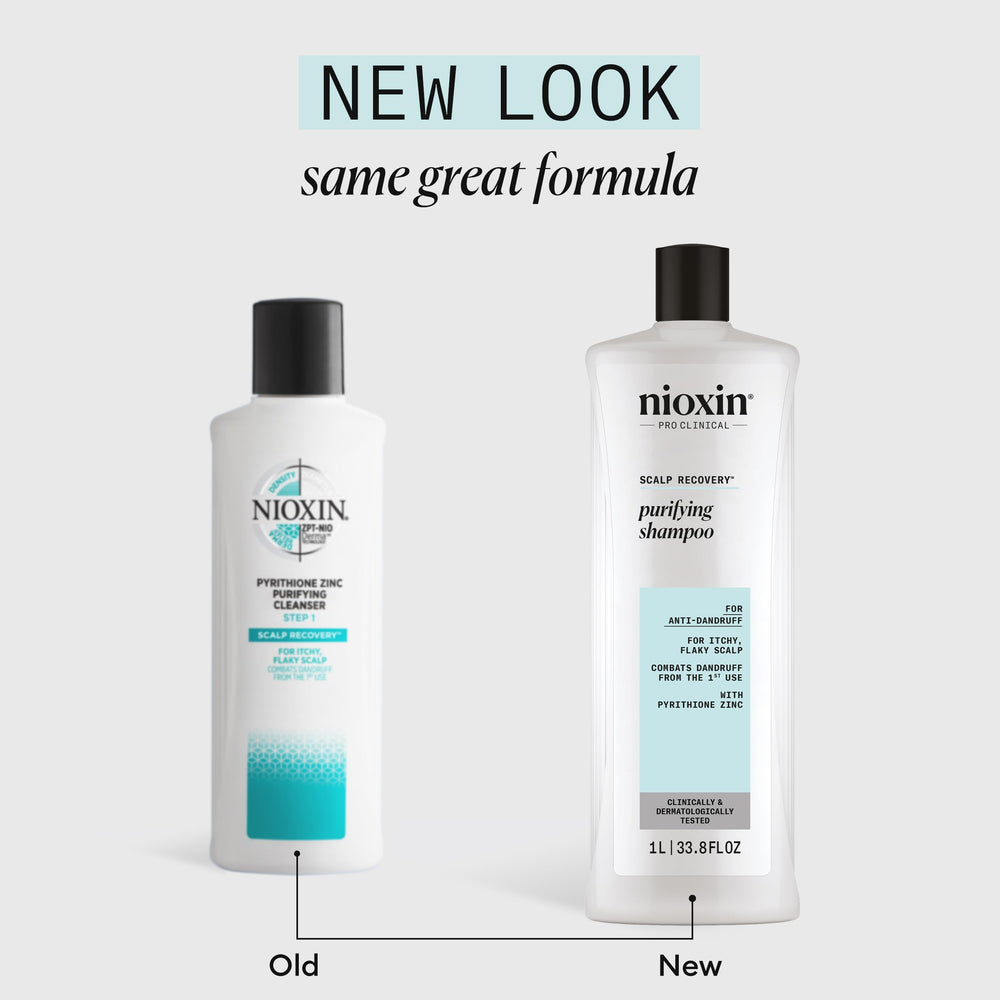 Nioxin shampoo being dispensed from pump illustrating easy professional use