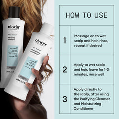 NIOXIN trial-size next to full-size to show compact convenience