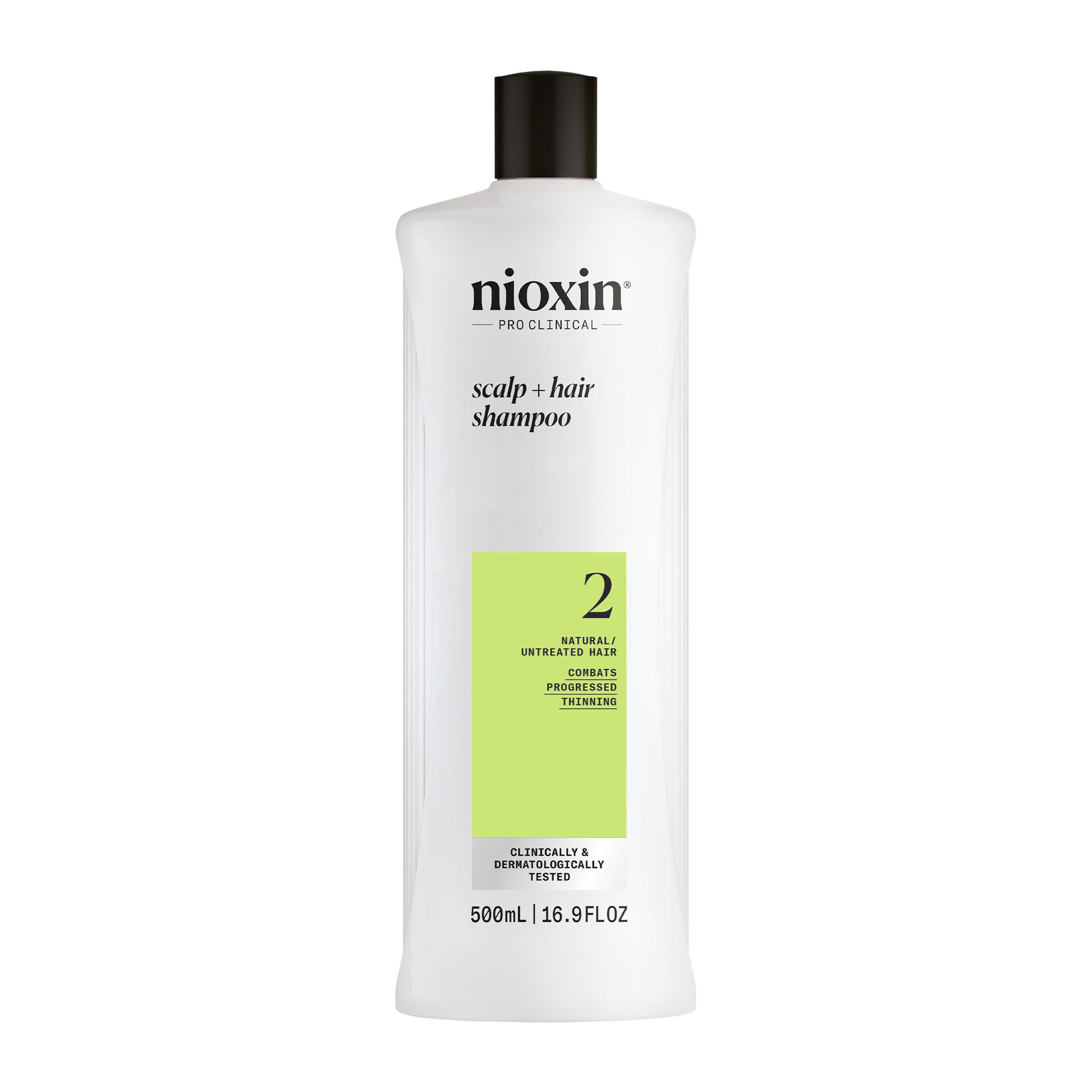 NIOXIN front bottle shot showing 16.9 fl oz size and professional branding for fuller hair