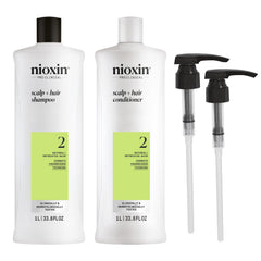 Nioxin System 2 front packaging showing kit and pumps for fuller-looking hair