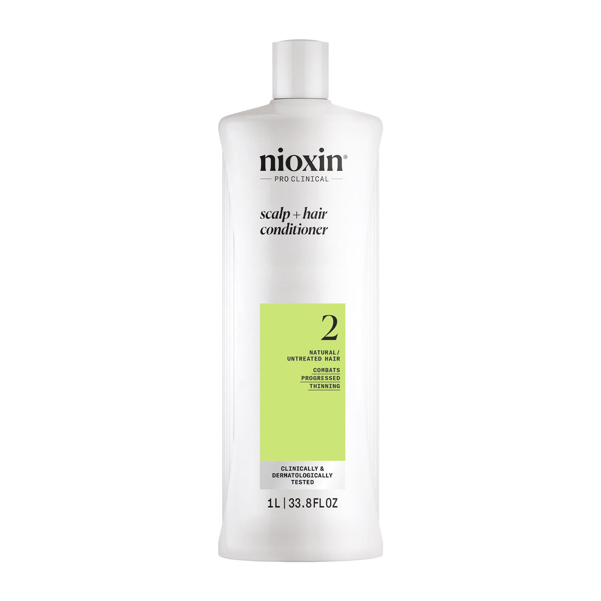 Nioxin System 2 front packaging showing full-size bottle and brand benefits